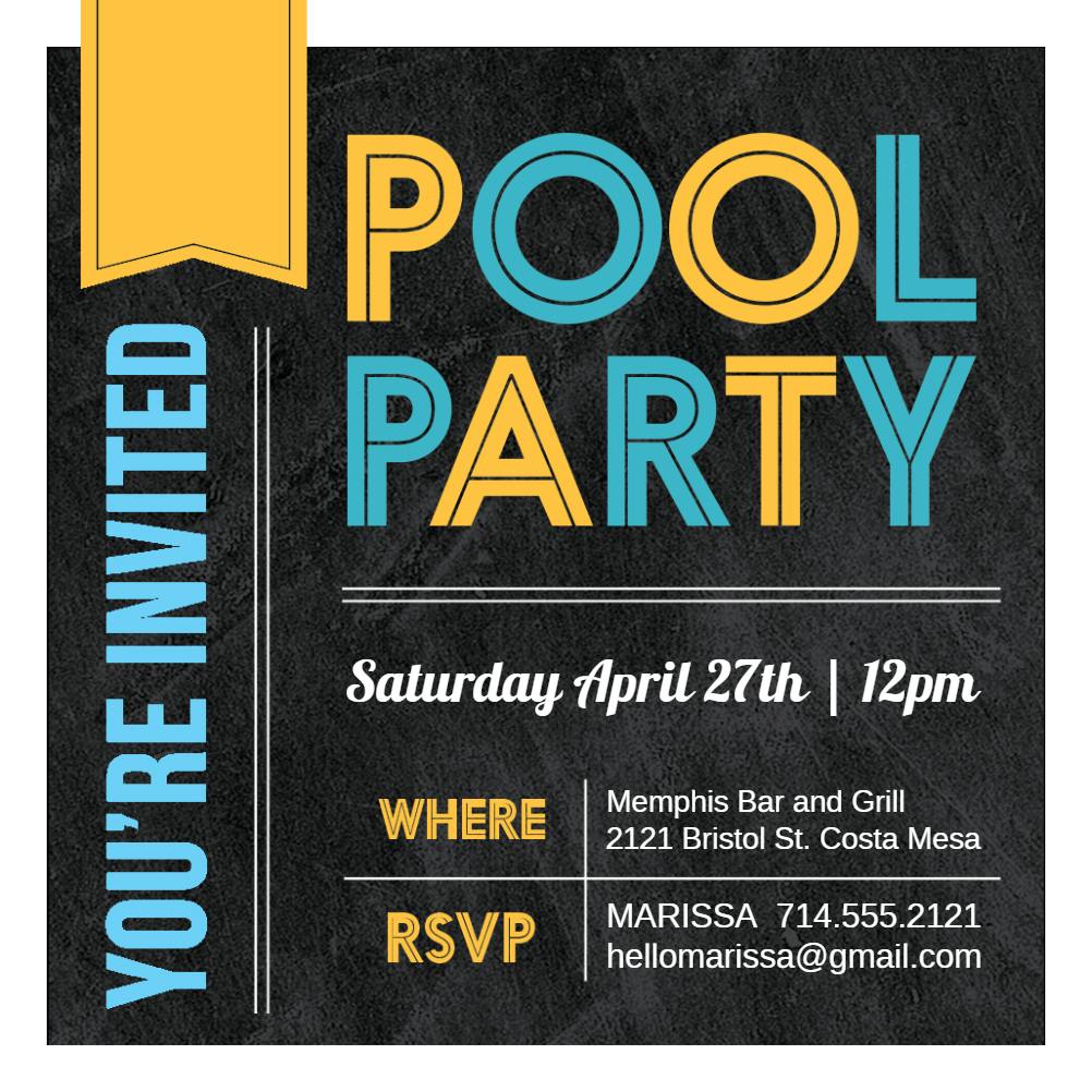 American Pool Party Pool Party Invitation Template Free Greetings Island 9135